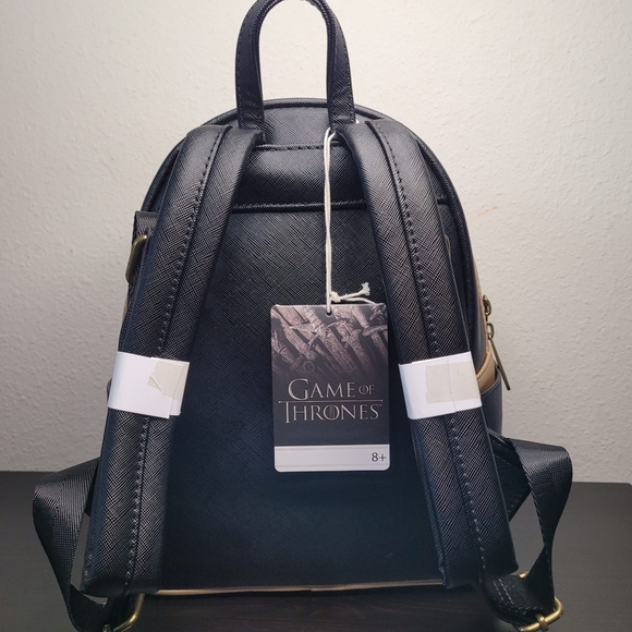 NWT- Loungefly Game Of Thrones Queen Cersei Black/Gold Backpack Mini, Limited Ed